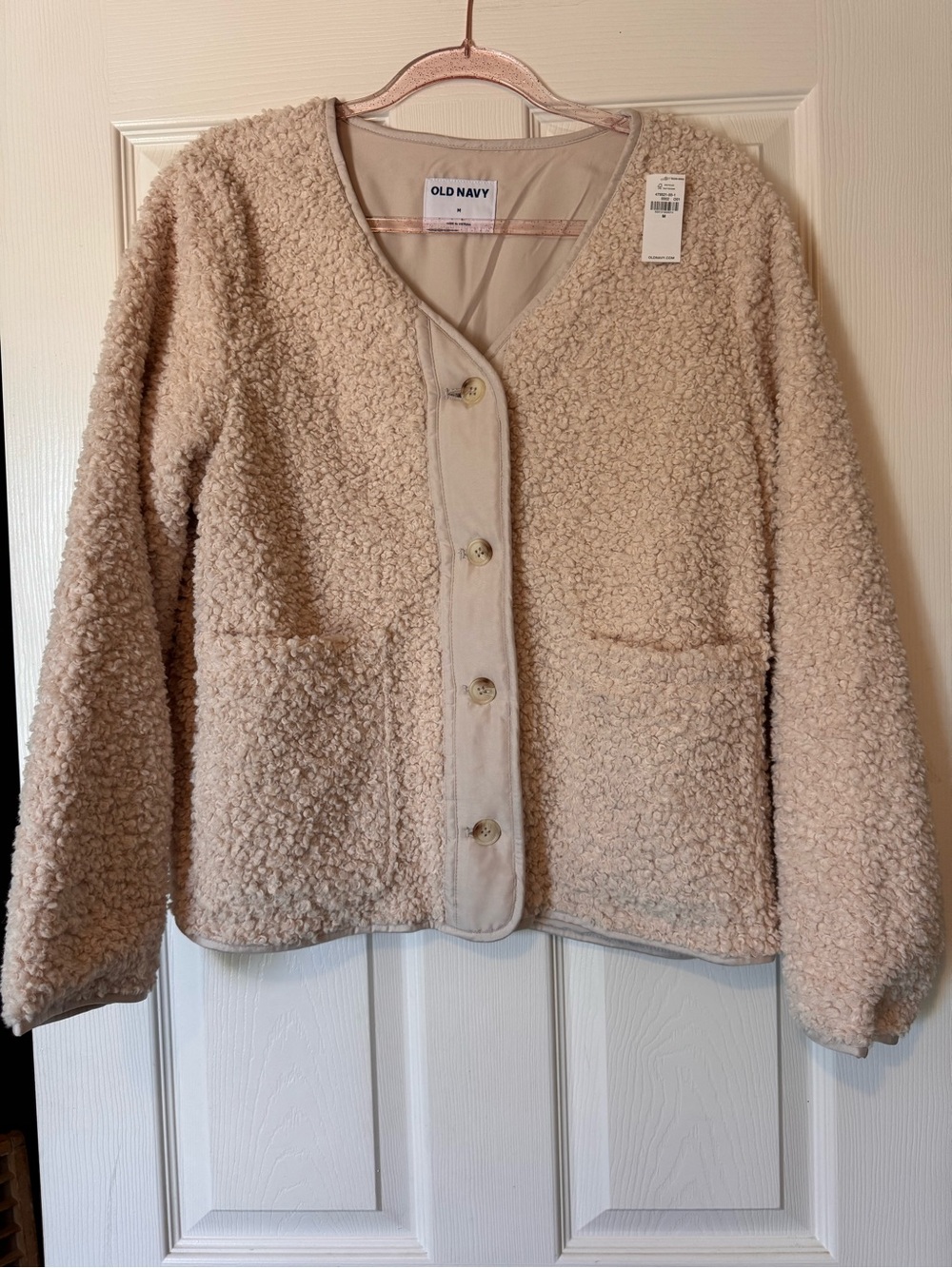Old Navy Cream Boucle Sherpa Jacket